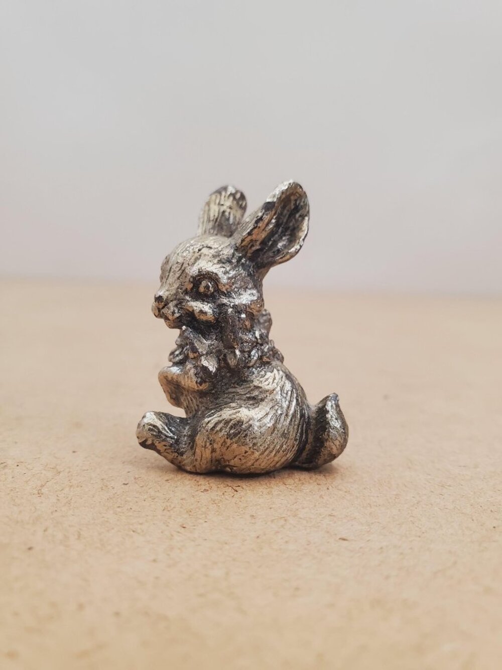 Vintage Silver Pewter Bunny Rabbit Adorable vintage metal rabbit figurine Easter